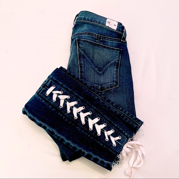 Hudson Midrise Nico Laxe Up Super Skinny Crop Ankle Jeans in size 25 - Picture 1 of 7